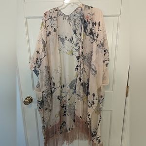 Knee length cover up in floral design